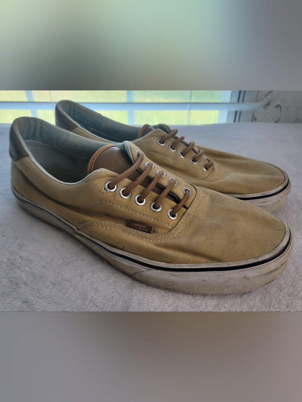 Vans Low-Top Canvas Sneakers Tan Brown Era 59 Khaki Casual Outdoors Men  Size 11